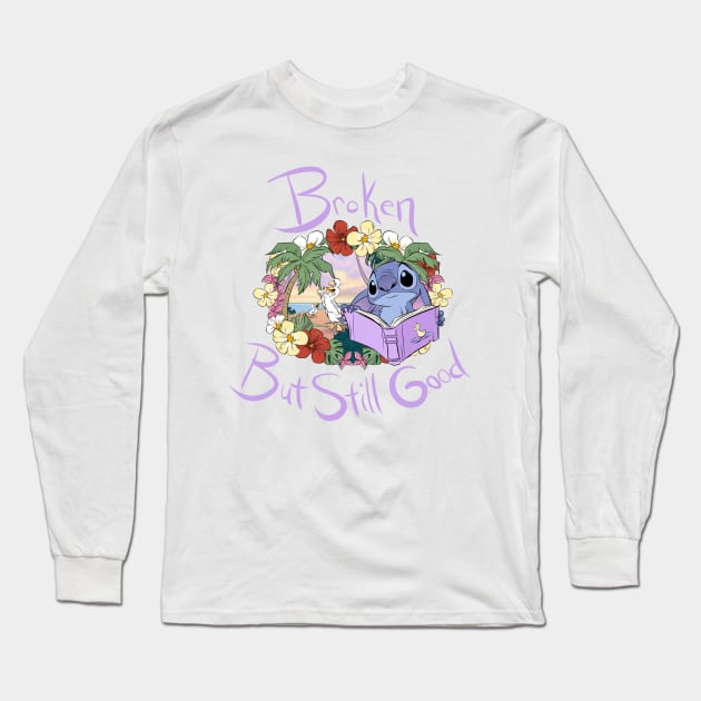 Stitch Longing-Broken But Still Good Long Sleeve T-Shirt by Drea D. Illustrations